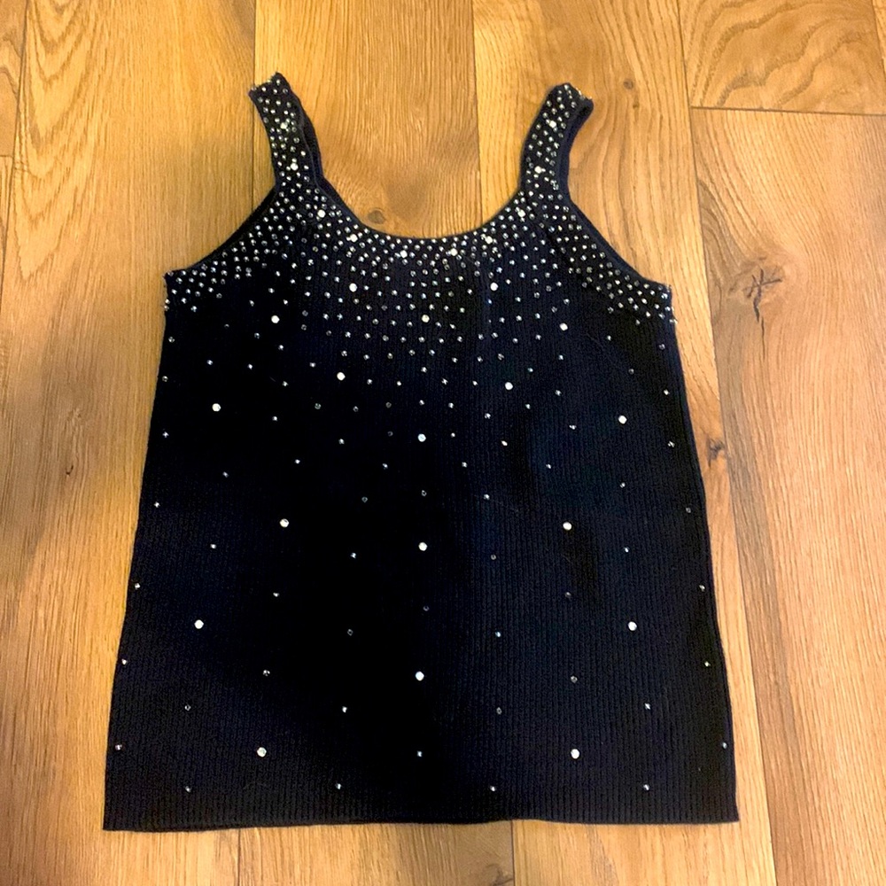 BOB MACKIE SWEATER AND RHINESTONE TANK SZ M
